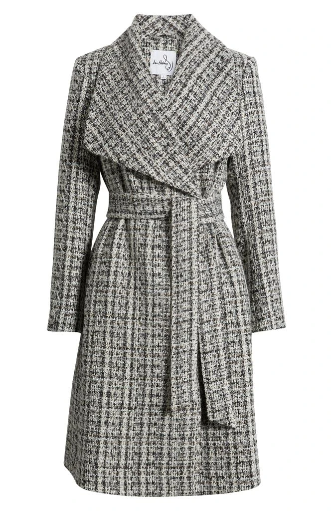 Sam Edelman Tweed Drape Lapel Wrap Coat 6