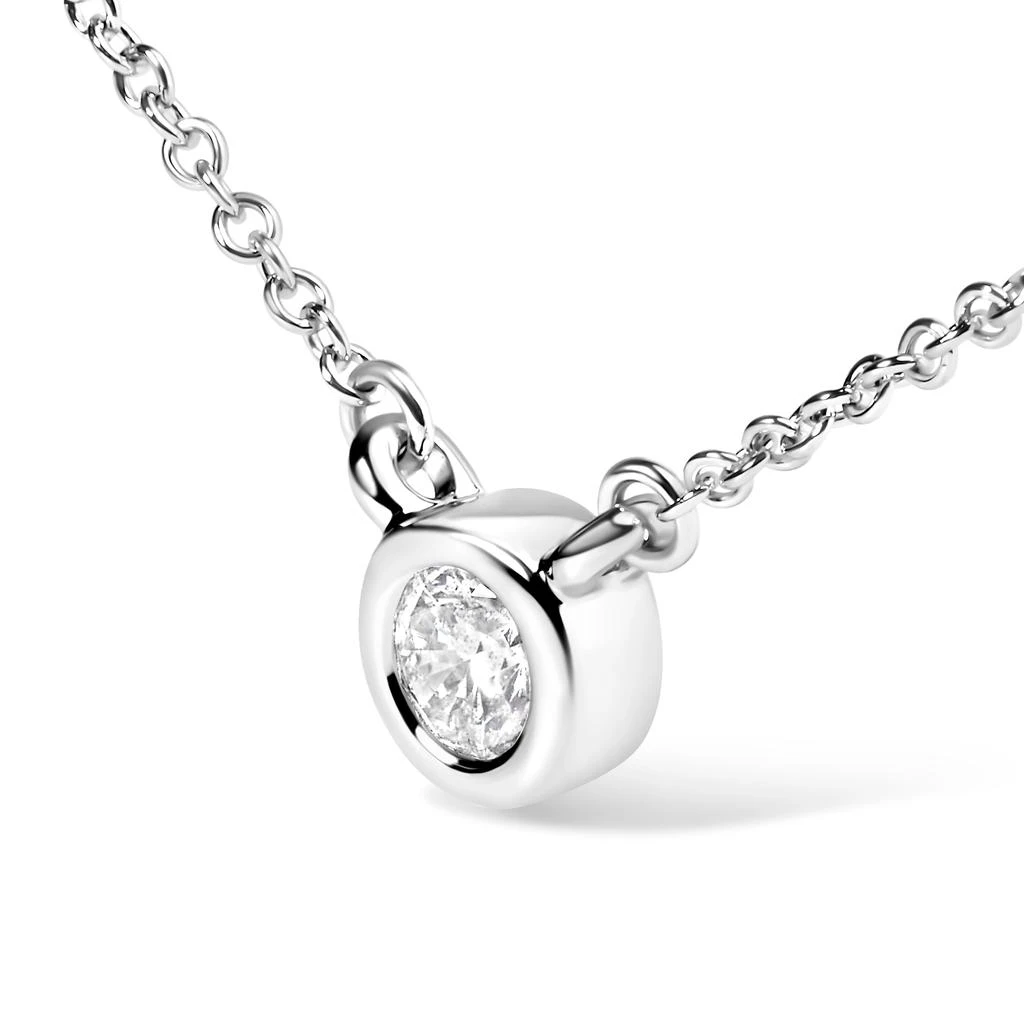 Haus of Brilliance 14K Gold Lab Grown Diamond Modern Bezel-Set Solitaire 16"-18" Pendant Necklace 3