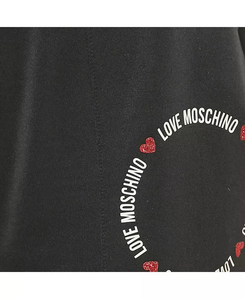 Pre-Owned Love Moschino Women's Black Logo Printed Jersey Track Pants 4