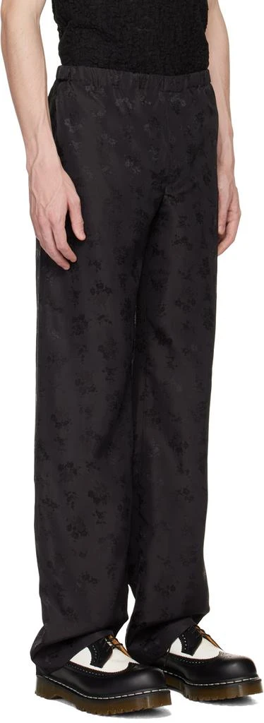 Anna Sui Black Floral Jacquard Trousers 2