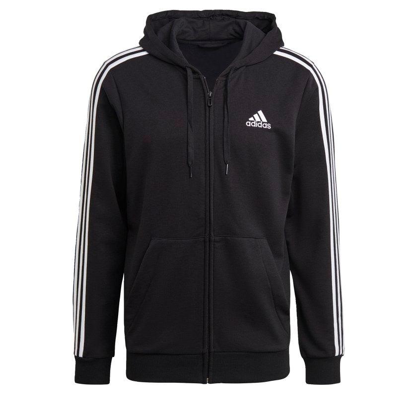 Adidas Men's  Essentials French Terry 3-Stripes Full-Zip Hoodie