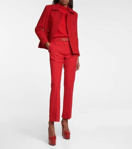 Valentino VLogo chain wool and silk pants 2