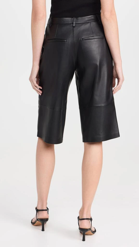 Vince Mid Rise Leather Long Shorts 2