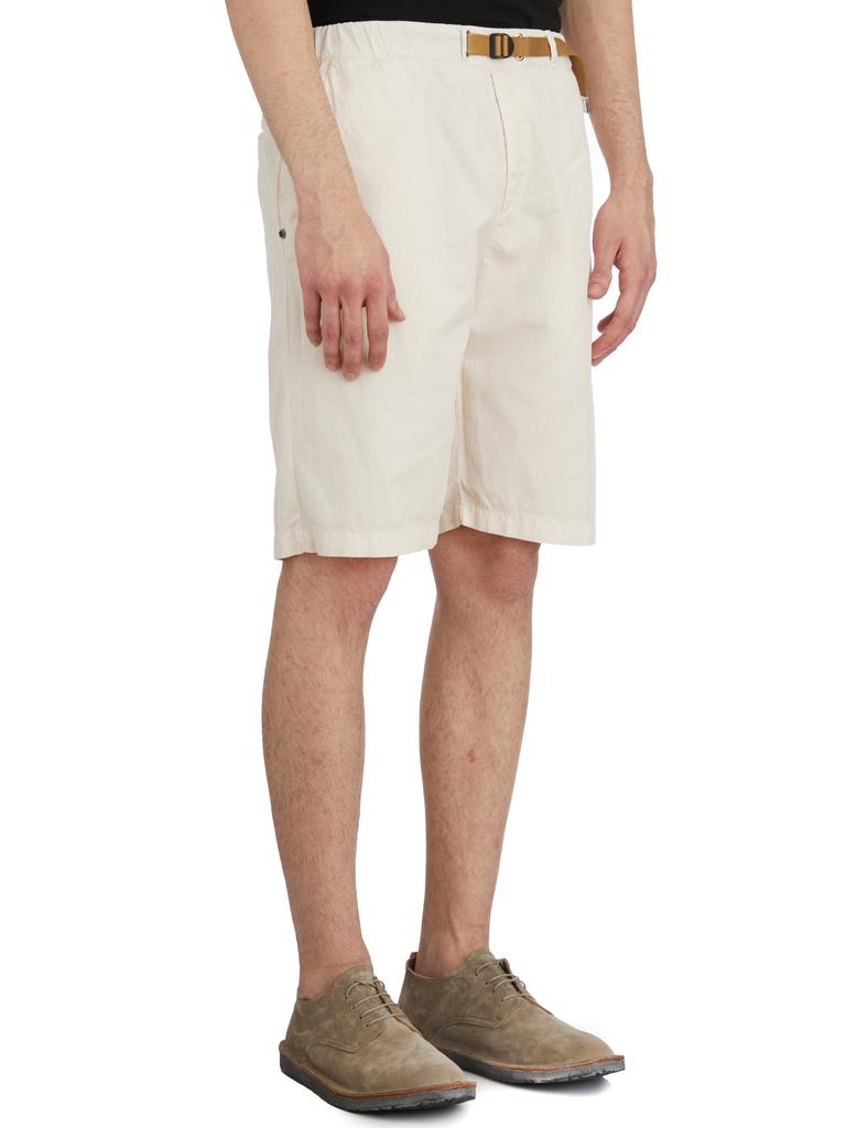 WHITE SAND COTTON AND LINEN BERMUDA SHORTS