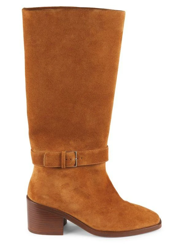 Clergerie Tall 56MM Suede Stacked Heel Boots 1