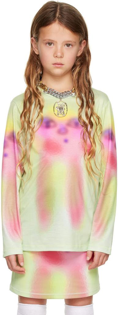 Chopova Lowena SSENSE Exclusive Kids Green Spray Paint Alien Long Sleeve T-Shirt