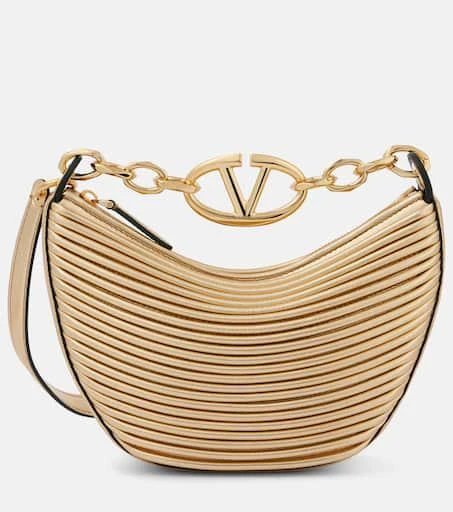 Valentino VLogo Moon Mini metallic leather tote bag 1