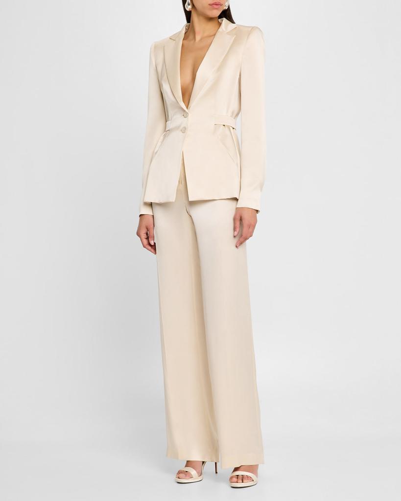 Alberta Ferretti Draped Cutout Single-Breasted Jacket