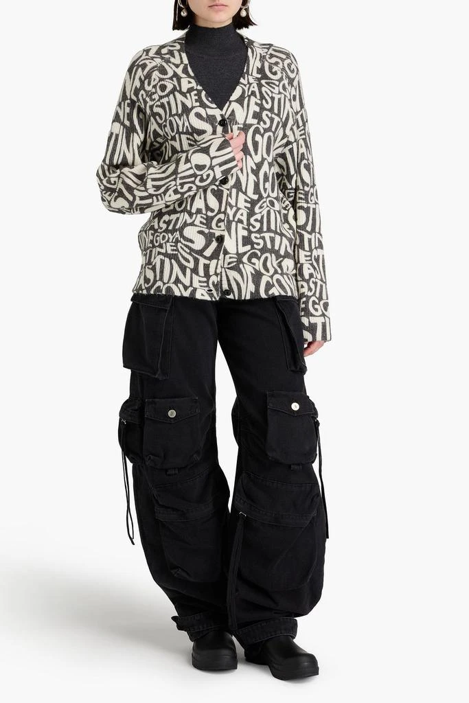 Stine Goya Printed ribbed-knit cardigan 2