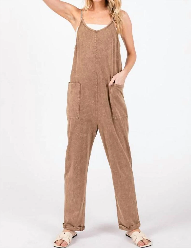 FINAL TOUCH Final Touch - Final Touch Relaxed Mineral Wash Jumpsuit 6