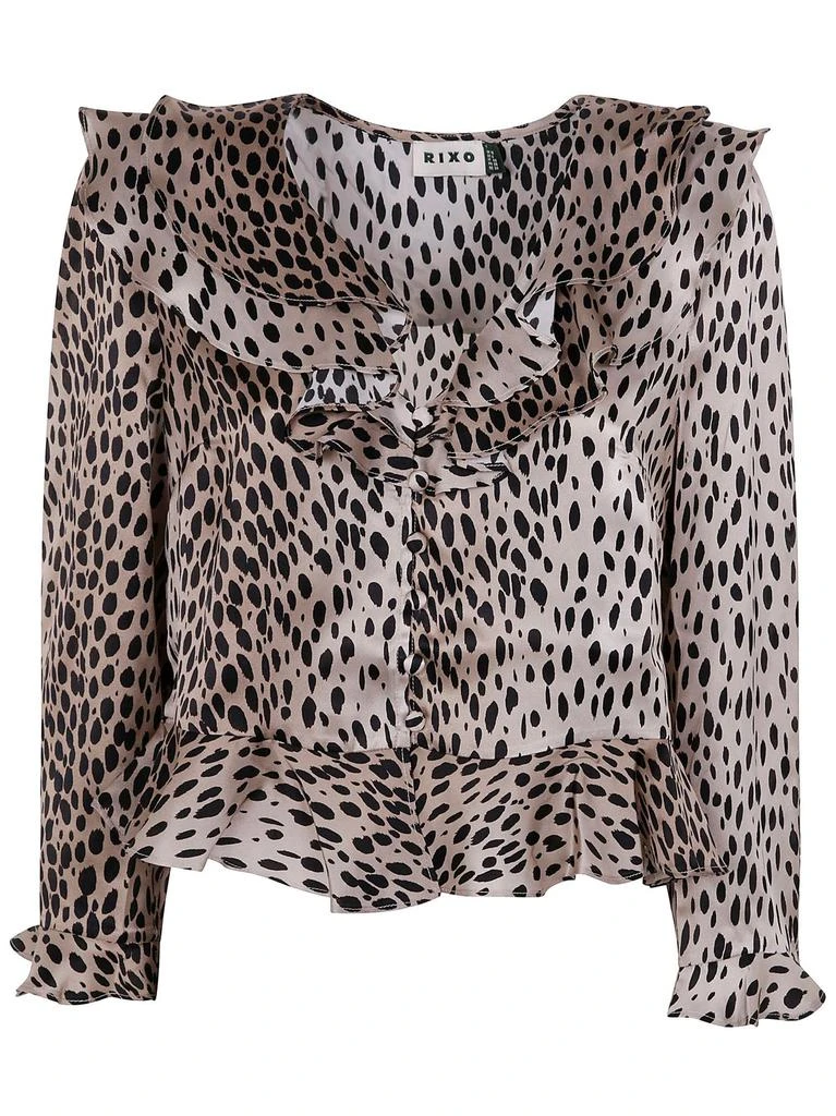 Rixo Rixo Atlas Ruffled Hem Printed Blouse 1