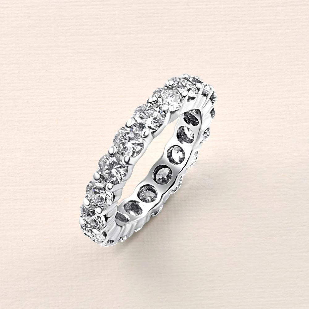 Pompeii3 Platinum 3Ct Diamond Eternity Wedding Ring Lab Grown 4