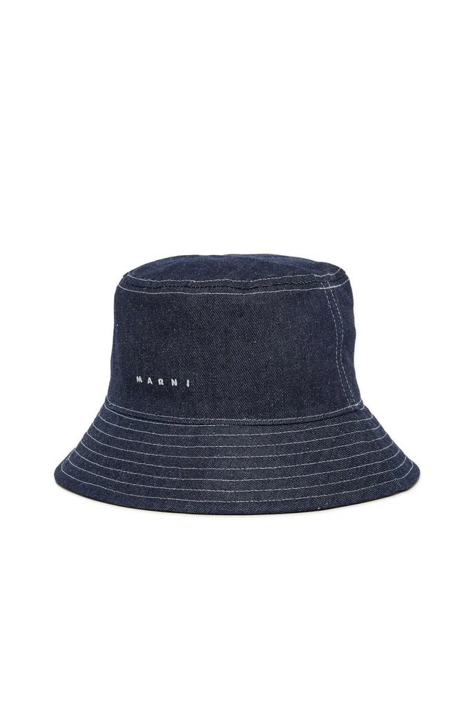 Marni Embroidered Denim Bucket Hat Marni Embroidered Denim Bucket Hat | Blue | FARFETCH main image 4