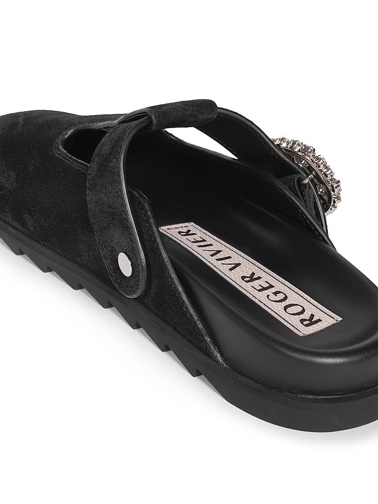 Roger Vivier Slidy Viv Embellished Suede Mules - Slippers - Free