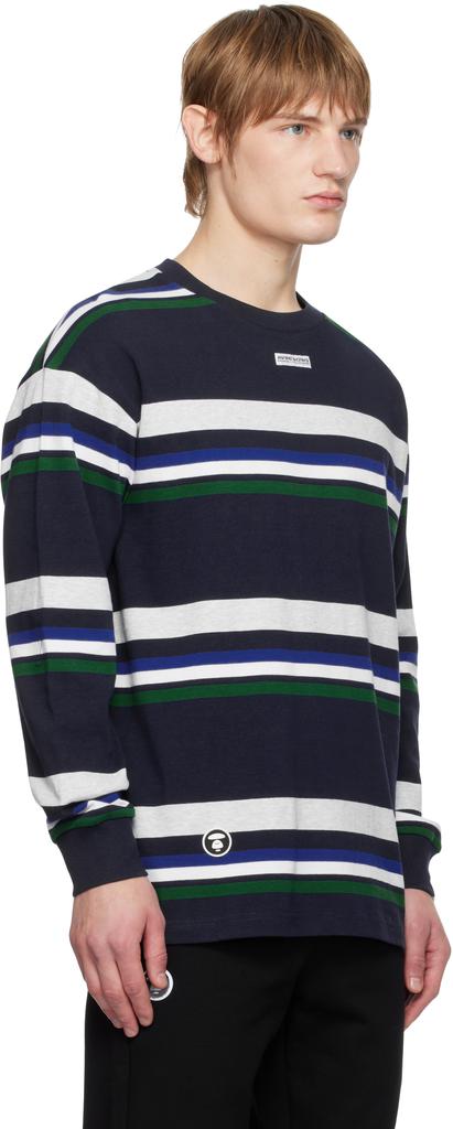 AAPE Navy 'AAPE NOW' Long Sleeve T-shirt