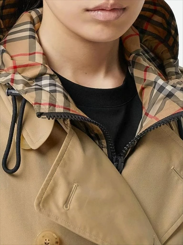 Burberry Double-Breasted Trench Coat with Distinctive Check Hood 4