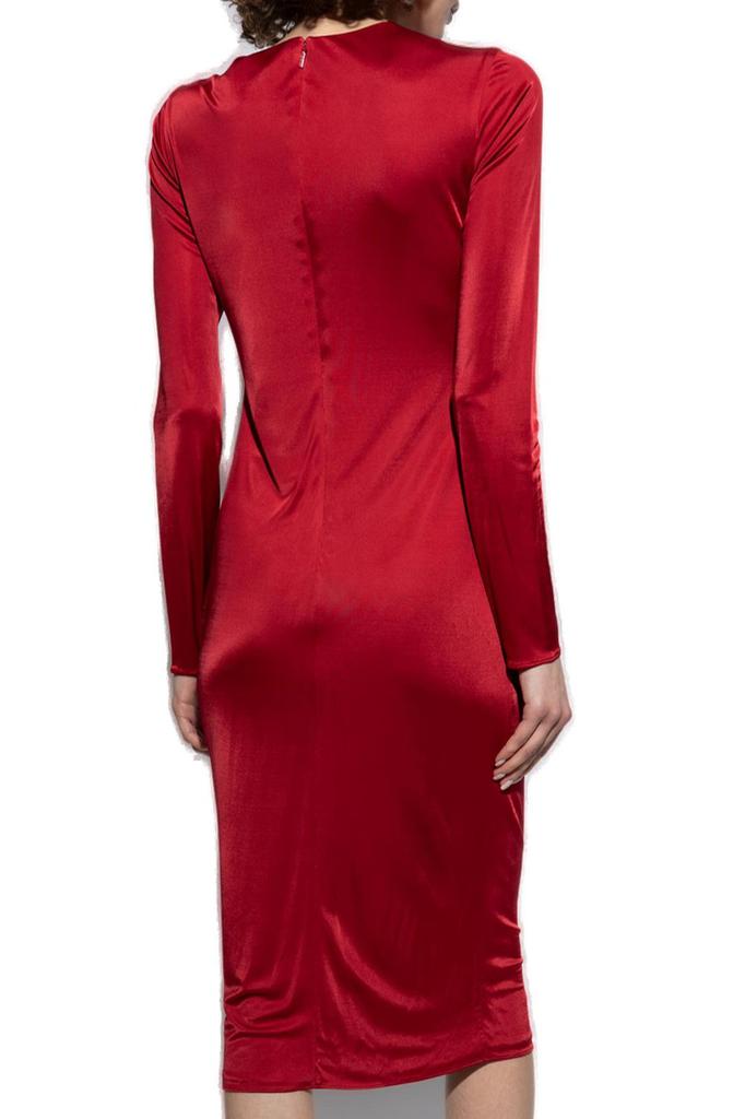 Versace Safety Pin Gathered Long-Sleeved Midi Dress – On Versace Safety Pin Gathered Long-Sleeved Midi Dress – On