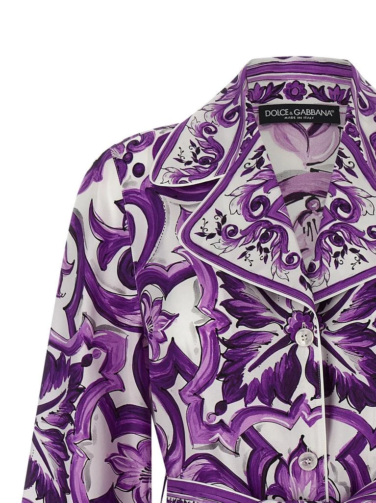 Dolce 
Gabbana Dolce 
Gabbana Majolica Printed Long-Sleeved Belted Shirt 3