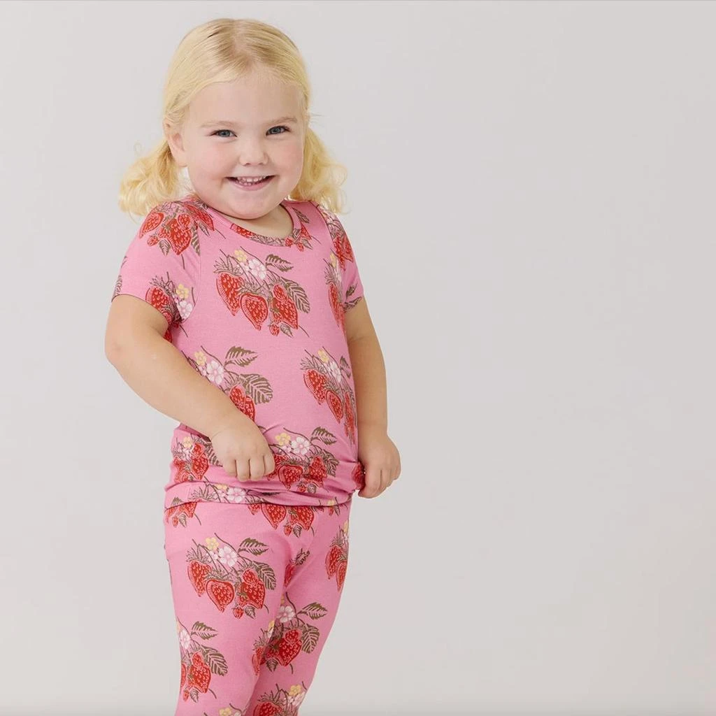 Pink Chicken Kids
 Bamboo Pajama Set In Pink Wild Strawberries 2