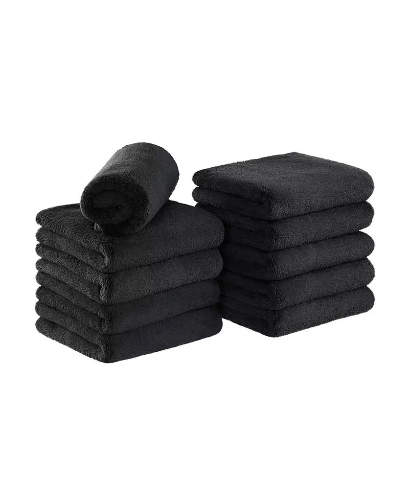 Arkwright Home Bleach-Safe Coral Fleece Salon Towels (Pack of 10, 16x27 in.), Soft Microfiber Material, Absorbent Hair Drying Towel Set