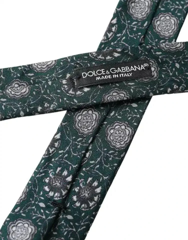Dolce 
Gabbana Floral Print Silk Adjustable Men Men
s Tie 2
