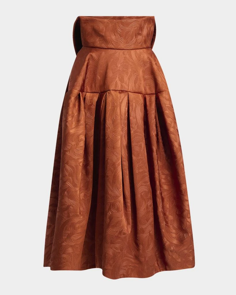 Dries Van Noten Saffy Foldover Waist Jacquard Circle Skirt 1