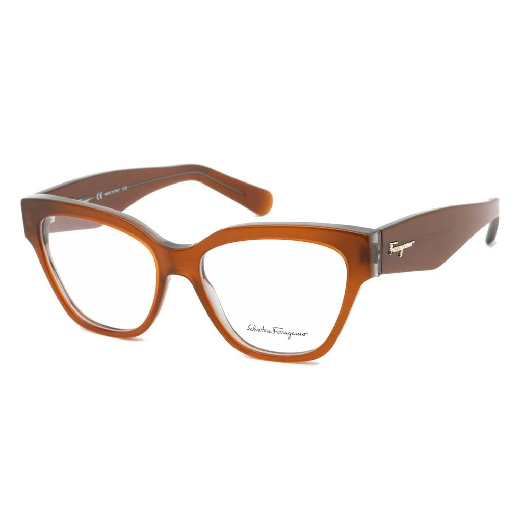 Salvatore Ferragamo Salvatore Ferragamo Women's Eyeglasses - Brown/Grey Cat-Eye Plastic Frame | SF2875 243 1