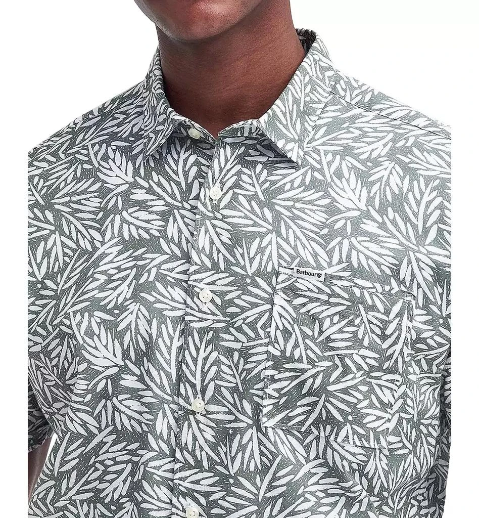 Barbour Men
s Jackstone Short Sleeve Button-Front Leaf Print Shirt 9