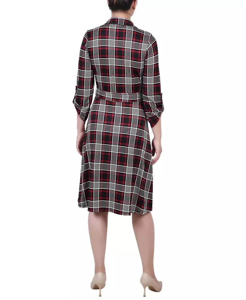 NY Collection Petite 3/4 Sleeve Roll Tab Shirtdress 2