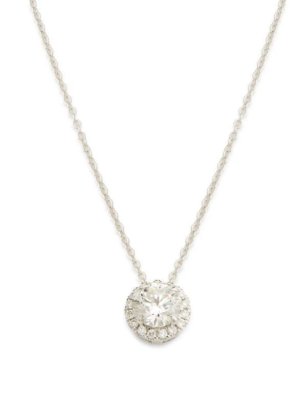 Badgley Mischka ​14K White Gold & 0.95-1.11 TCW Lab-Grown Diamond Pendant Necklace 1