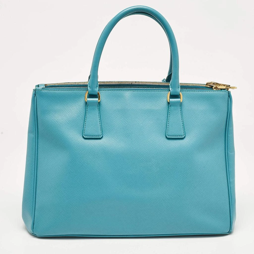 Prada Prada Turquoise Saffiano Leather Medium Double Zip Tote 4