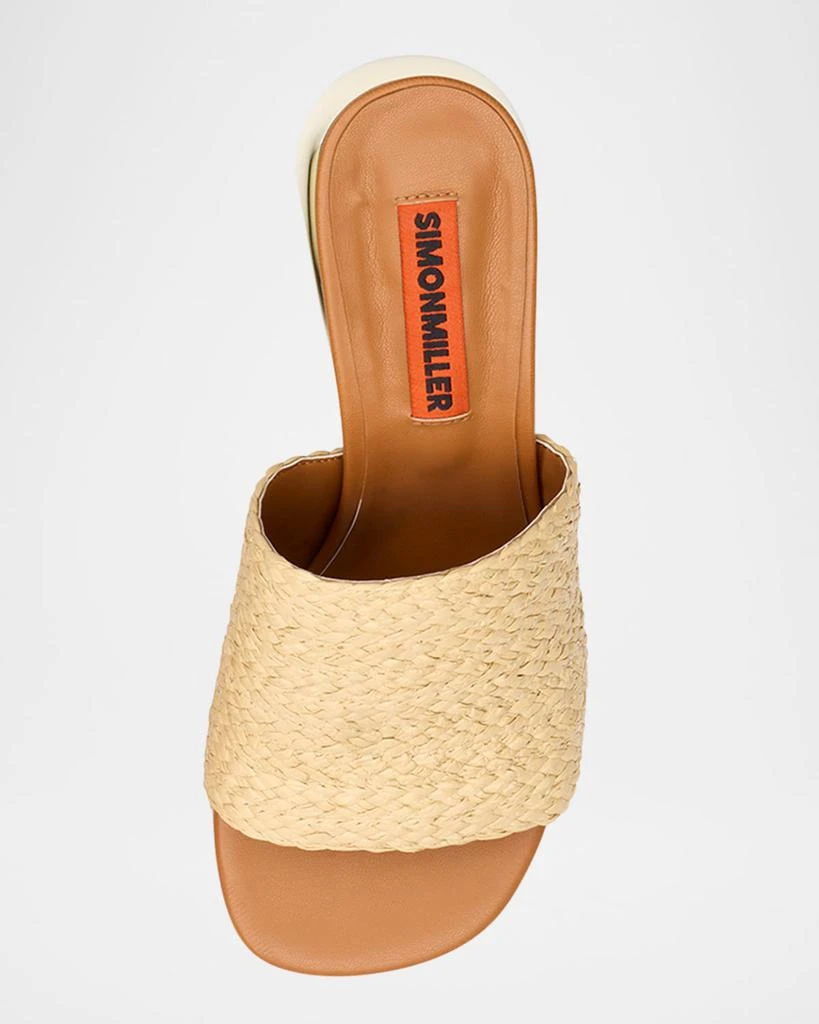 SIMONMILLER Moderno Braided Raffia Dome-Heel Mule Sandals 2