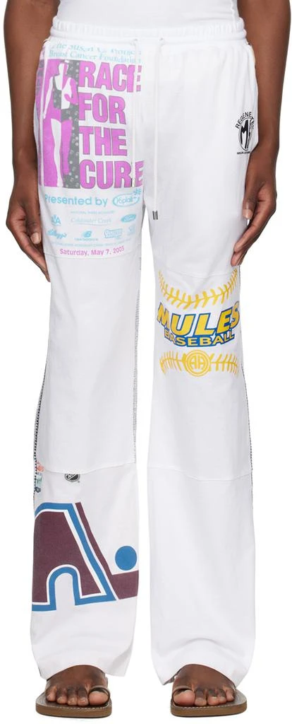 MARINE SERRE White Regenerated Graphic Sweatpants 1