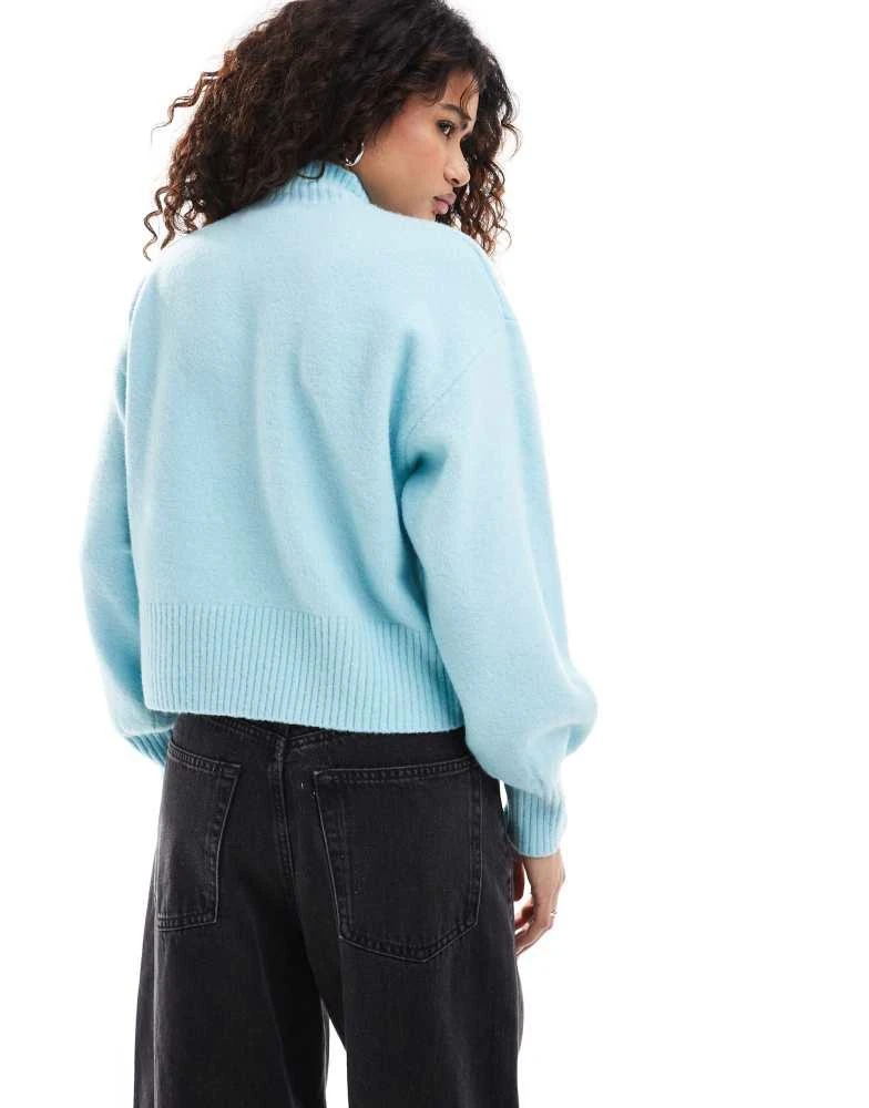 Monki Monki knitted turtleneck sweater in blue 4