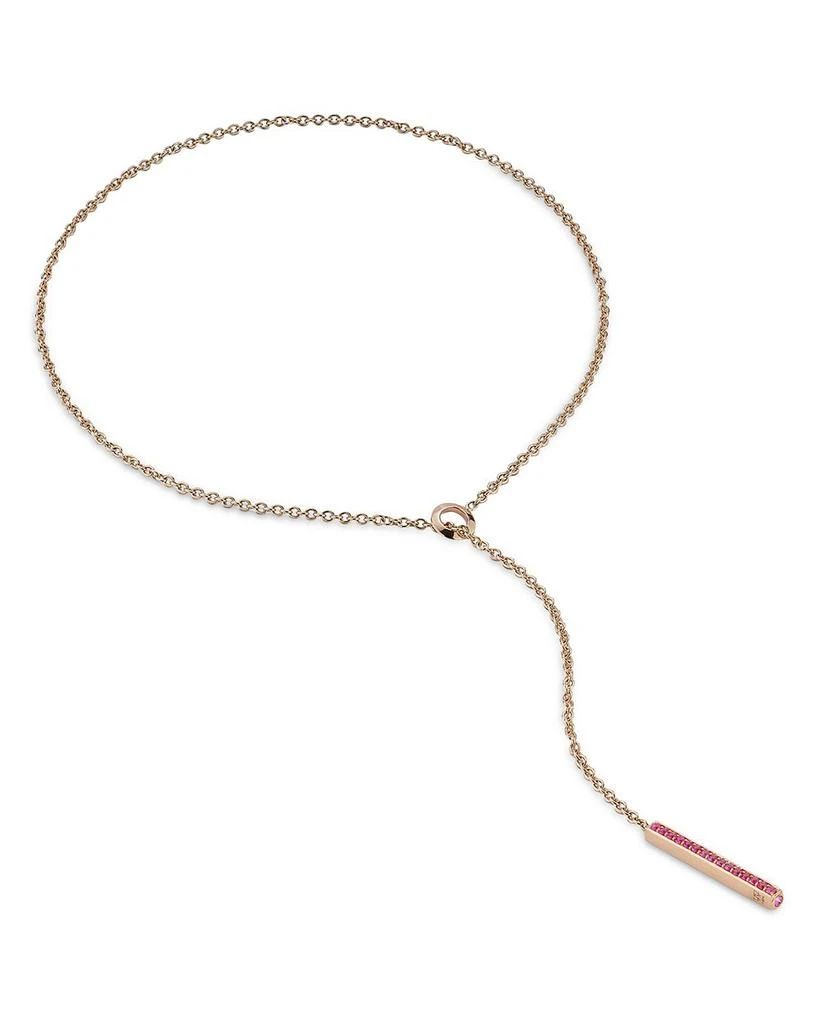 Walters Faith 18K Rose Gold Pink Sapphire Linear Bar Lariat Necklace, 18" 1