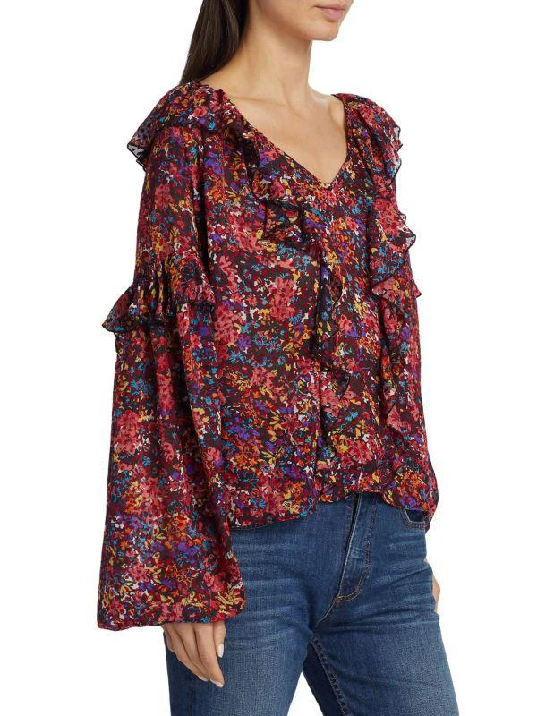 Ramy Brook Lana Floral Ruffled Top 3
