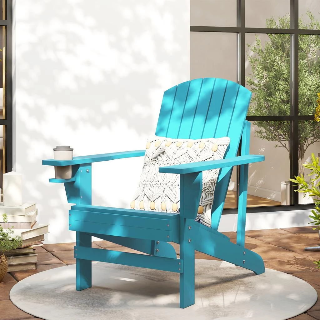 Hivvago Adirondack Chair with Cupholder for Patio 
Porch 2