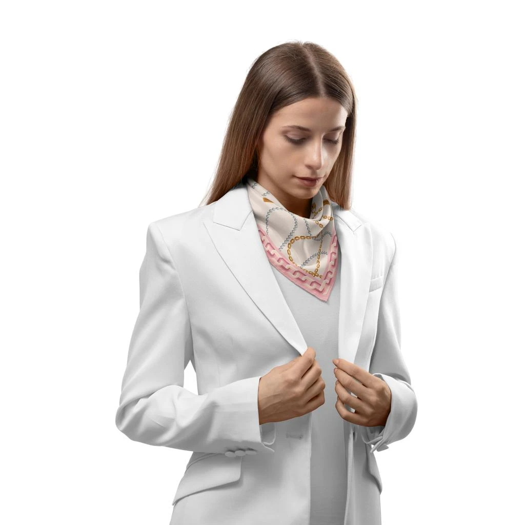 LePARMENTIER Paris Heritage Chain and Pearls Silk Bandana 5