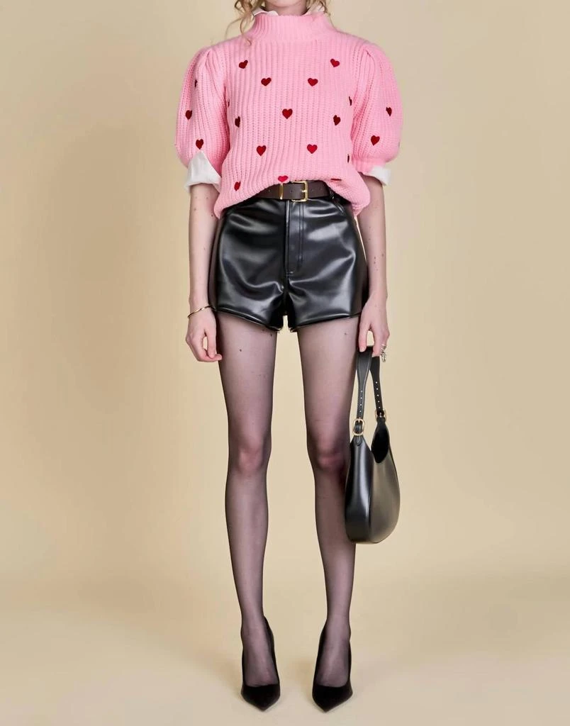 English Factory Heart Shaped Embroidery Sweater In Pink 5