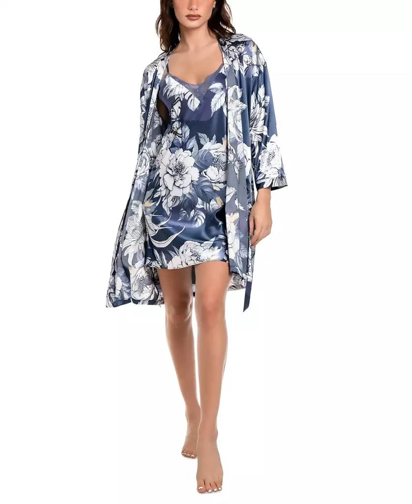 Linea Donatella Women's Flying Garden Satin Wrap Robe 5