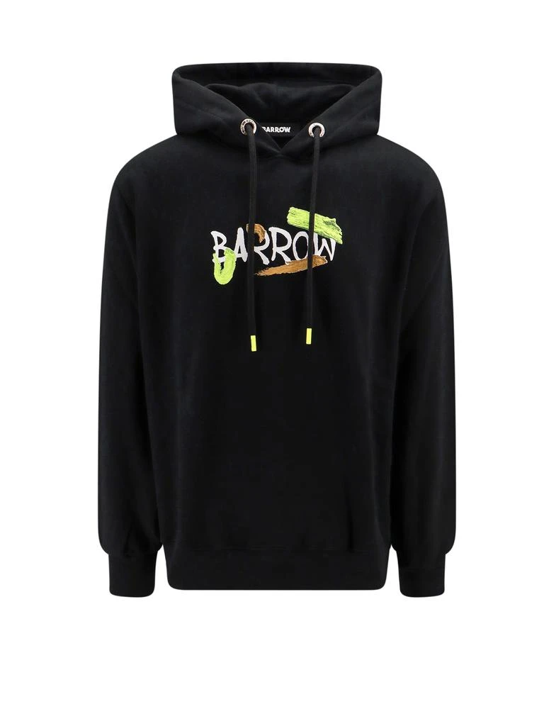 Barrow Black Hoodie With Lettering And Graphic Print 1