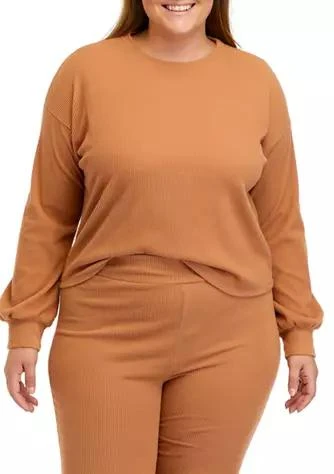 Belle Du Jour Du Jour Plus Size Long Sleeve Hacci Top 1