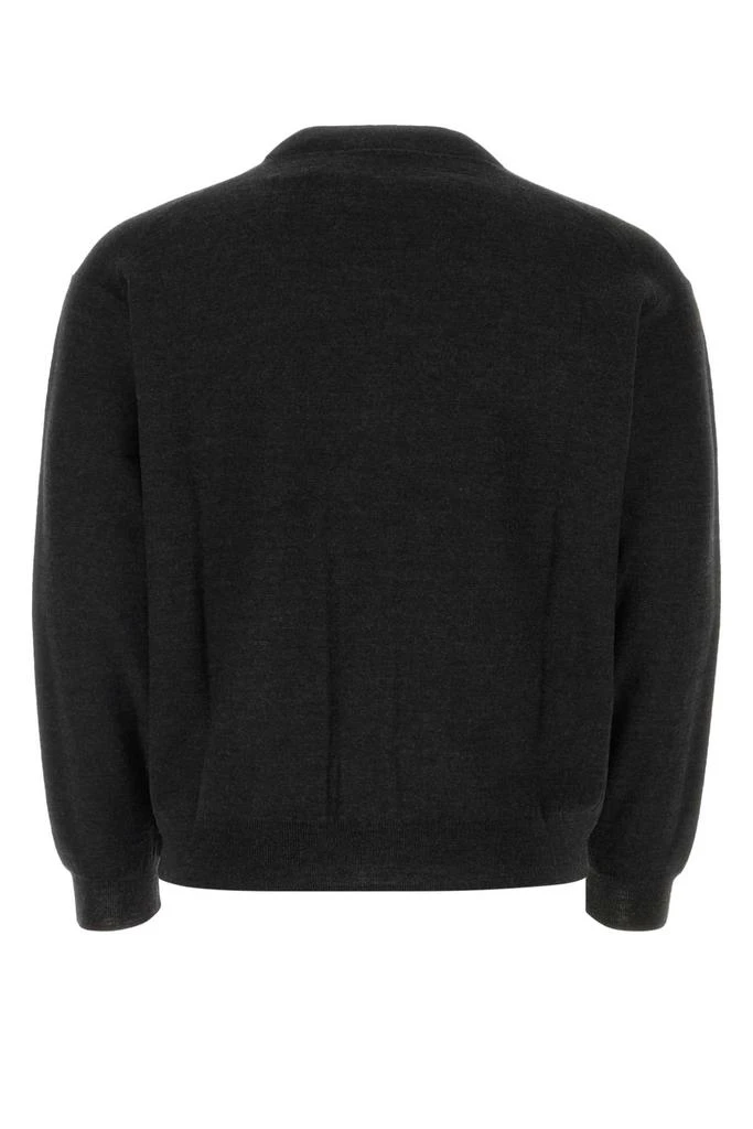 Lemaire Melange Charcoal Wool Blend Cardigan 2