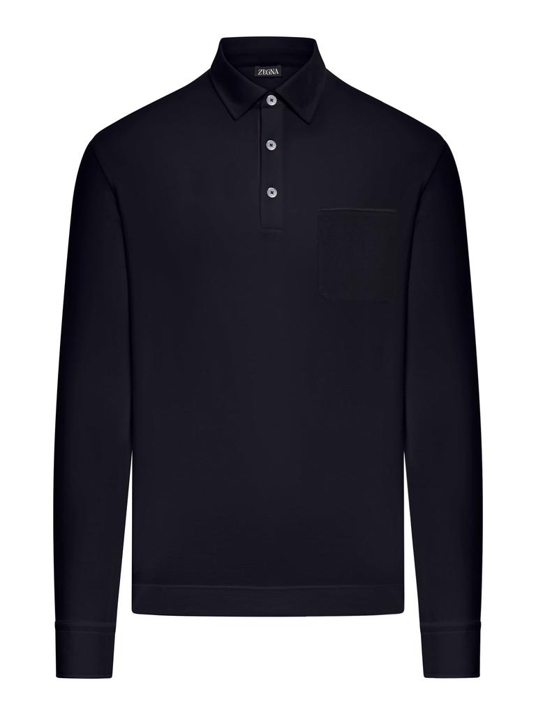 Zegna COTTON POLO WITH POCKET