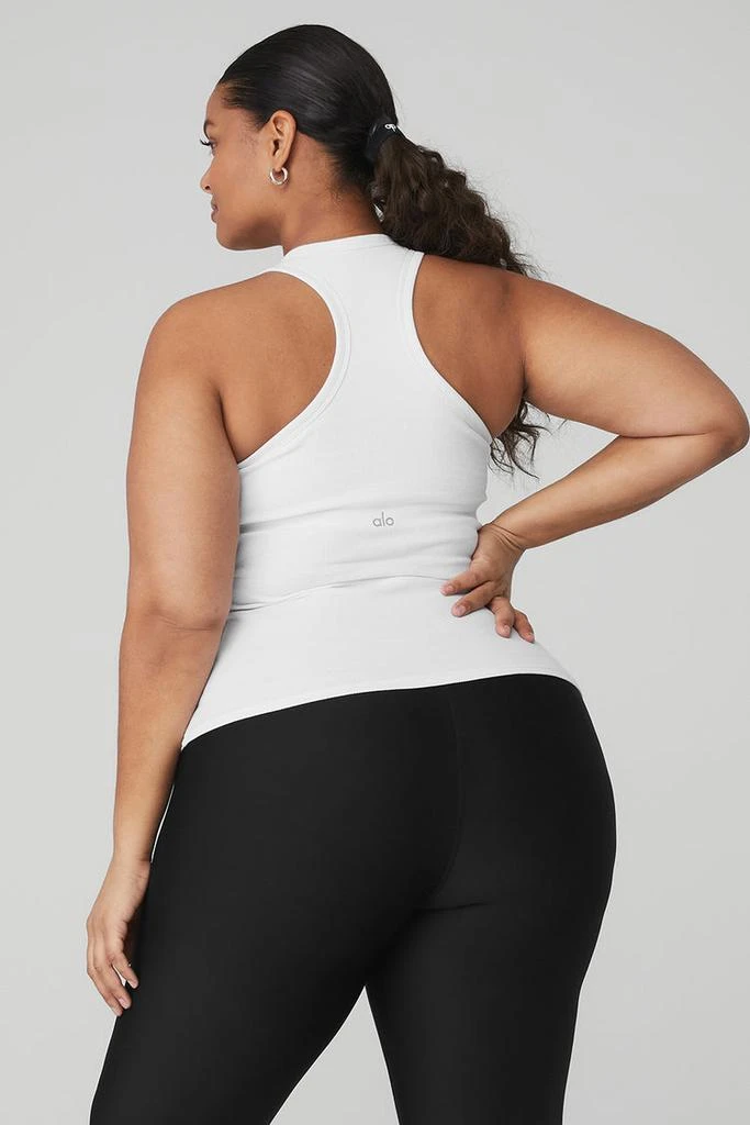 Alo Ribbed Aspire Full Length Tank - Athletic Heather Grey 6