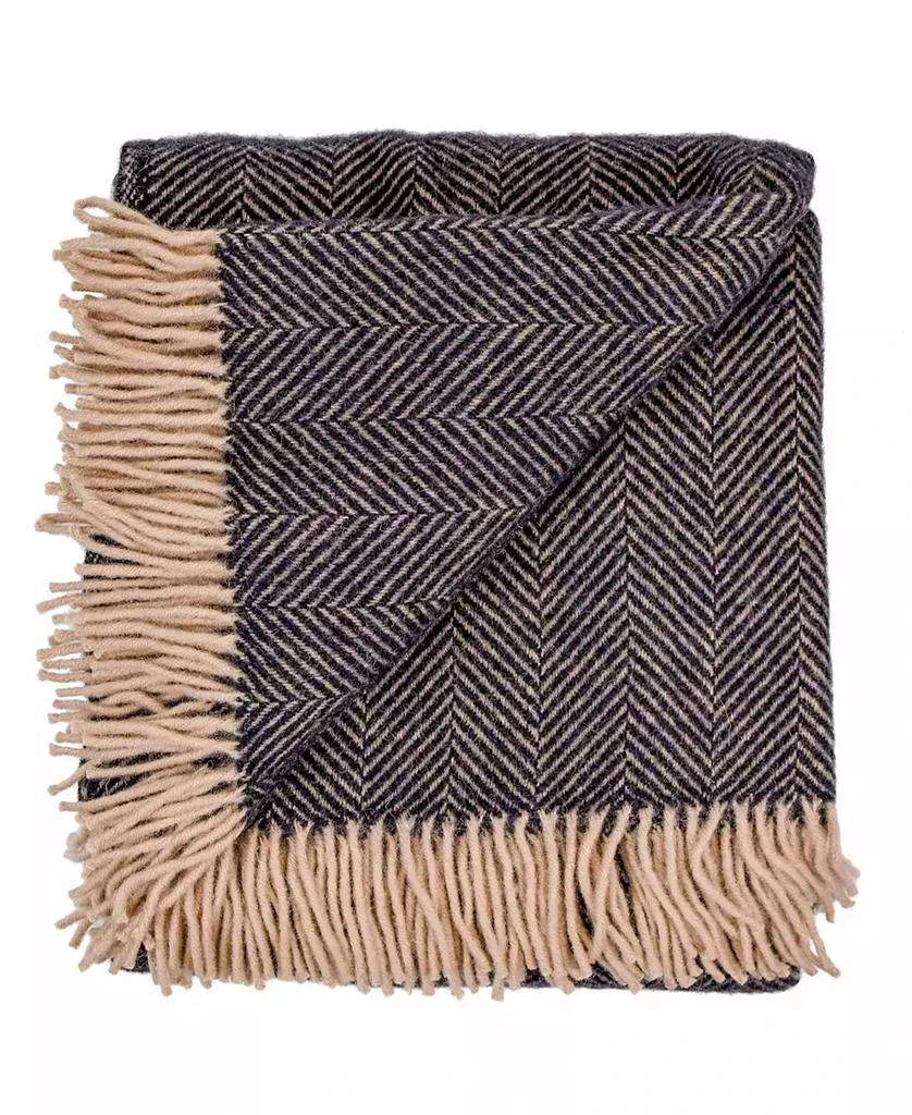 Prince of Scots Highland Tweed Herringbone Pure Wool Oversized Throw, 59" x 72" 2