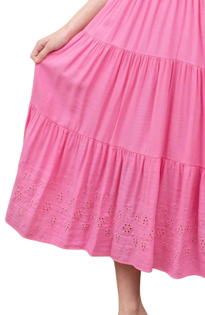 Blu Pepper Eyelet Flutter Sleeve Midi Dress 3