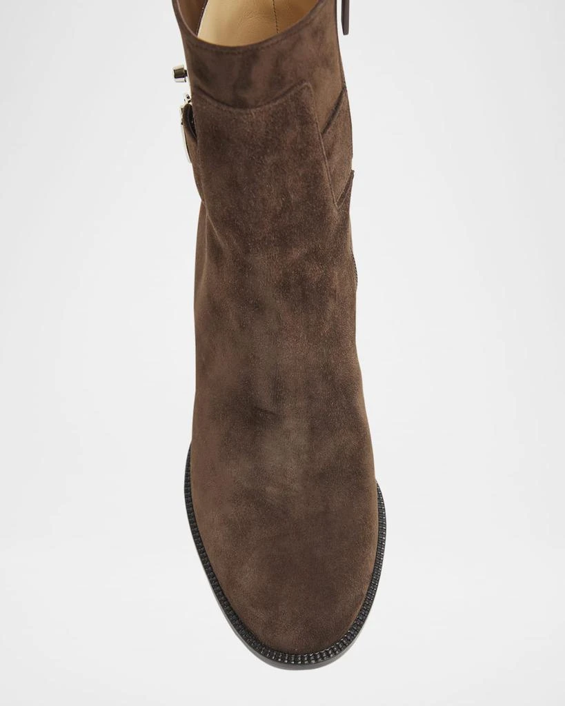 Christian Louboutin Lock Suede Red Sole Booties 4