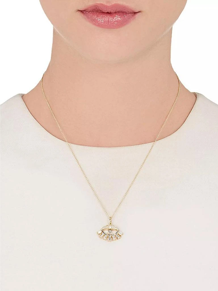 Ileana Makri The Edit 18K Yellow Gold & Diamond Sleepy Eye Pendant Necklace 4