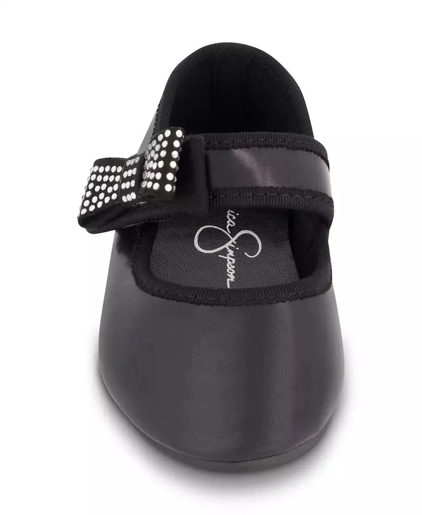 Jessica Simpson Toddler Girls Amy Crystal Bow Ballet Flat 3